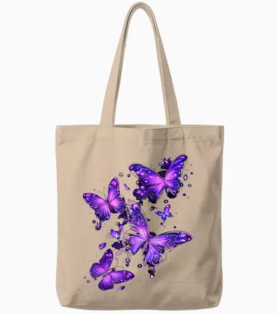 Lila Schmetterling Blaue Schmetterlinge Garten & Natur Tote Bags - Natural