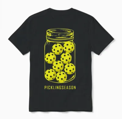 Pickleball - Pickling Season , Funny Pickleball Unisex T-Shirt - Black