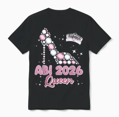 Abitur Queen Abi 2026 Abiturientinnen Lustiges Abitur Unisex T-Shirt - Black