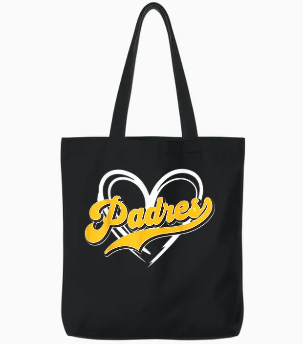 Padres Vintage First Name Padres Personalized Name Groovy Tote Bags in Black