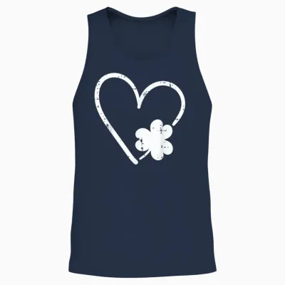 St. Patricks Day Herz Kleeblatt Kleeblatt Damen Mädchen Kinder Unisex Tank Top - Navy