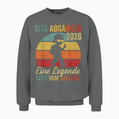 Kinder Kita Abgänger 2026 Schulkind Einschulung Schule Letzt Unisex Sweatshirt - Graphite Heather