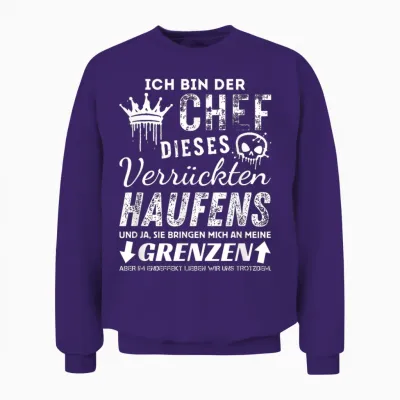 Stolzer Chef Dieses Verrückten Bunen Funny Chef Sayings T-Shirt, Black Unisex Sweatshirt - Purple
