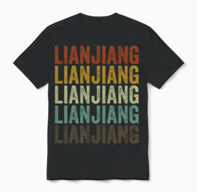 Lianjiang China Retro Vintage Unisex T-Shirt - Black