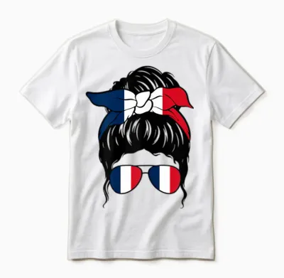 French Girl France French Flag French Pride Unisex T-Shirt - White