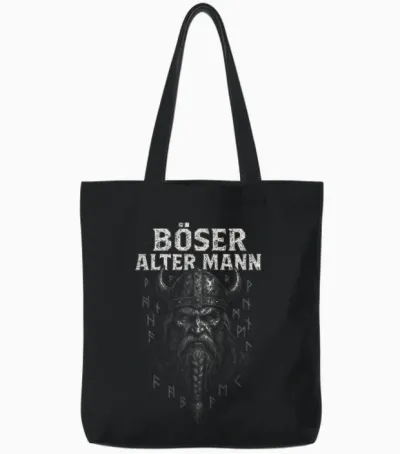 Böser Alter Mann - Biker Alter Mann Totenkopf Tote Bags - Black