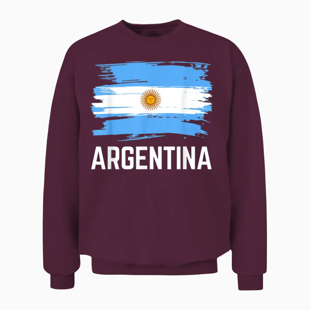 Argentina Argentinian Men Kids Women Argentinian Unisex Sweatshirt in Maroon