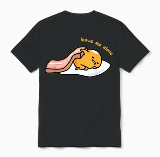 Gudetama Leave Me Alone Unisex T-Shirt in Black