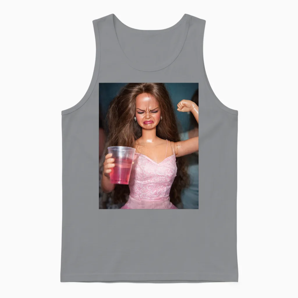 Disgusted Face Meme Doll Babe X Only Cute Baby Love Fans Unisex Tank Top in Sport Grey