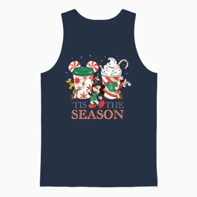 Disney Mickey & Friends 'tis the Season Christmas Coffee Unisex Tank Top - Navy