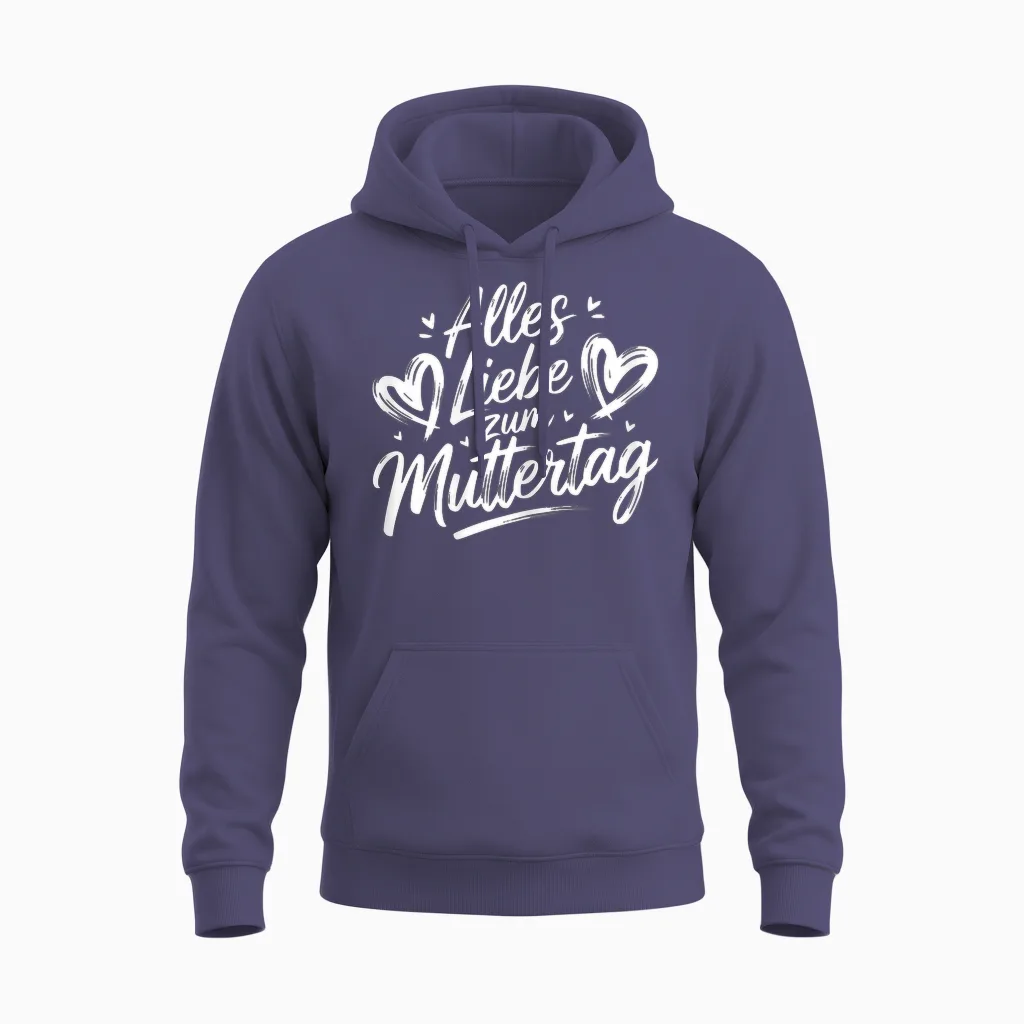 Alles Liebe Zum Muttertag - Mutter Kind Spruch Kinder Mama Unisex Hoodie in Heather Sport Dark Navy