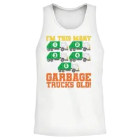 5th Birthday Garbage Trucks Five Years Old Unisex Tank Top - White – 2