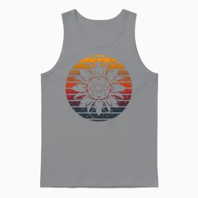 Mandala Sunset Retrò Unisex Tank Top - Sport Grey