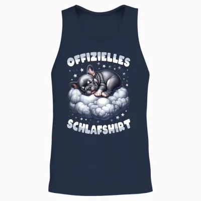 Offizielles Schlafshirt Französische Bulldogge Schlafanzug Unisex Tank Top - Navy
