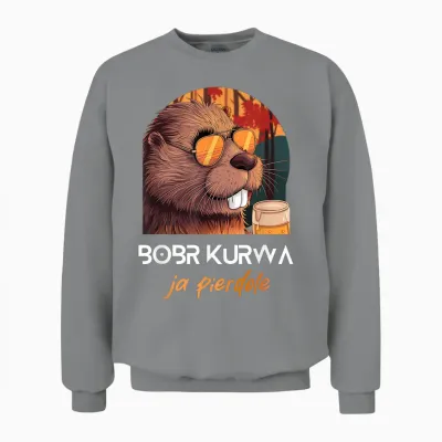 Bober Kurwa Polnisches Biber Funny Meme Bobr Ja Pierdole Unisex Sweatshirt - Sport Grey
