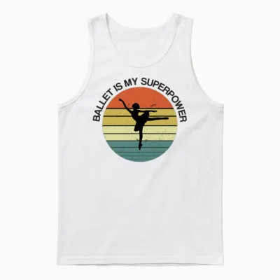 Ballet Retro Distressed Style Unisex Tank Top - White