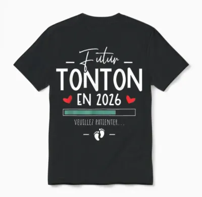 You Will Be Future Tonton 2026 Announcement Pregnancy Tonton Unisex T-Shirt - Black