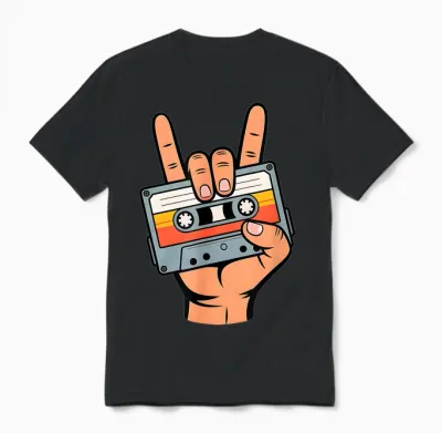 Retro Cassette for Nostalgia 80s & 90s Unisex T-Shirt - Black