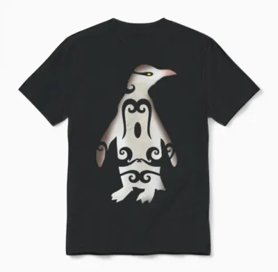 Maori Hoiho Yellow-Eyed Penguin Tribal Tattoo Gift Unisex T-Shirt - Black