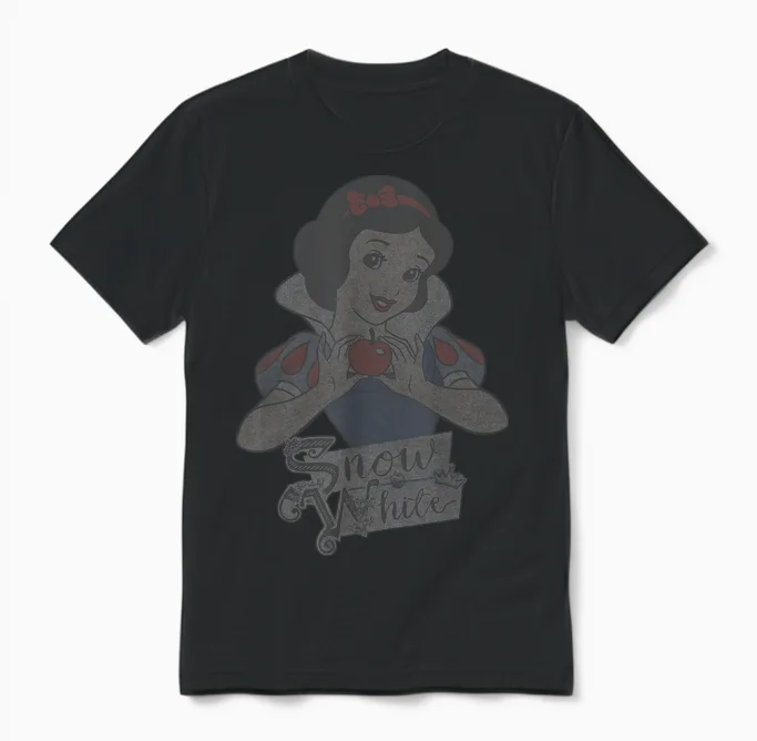 Disney Princess Snow White Holding an Apple Unisex T-Shirt in Black