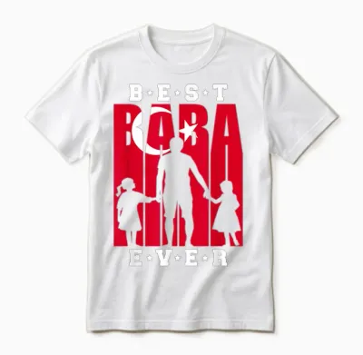Baba Türk Bayragi Baba Dogum Günü Hediyesi Türkischer Vater Unisex T-Shirt - White