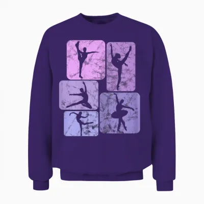 Dancer Ballet Girl's Ballerina T-Shirt, Black Unisex Sweatshirt - Purple