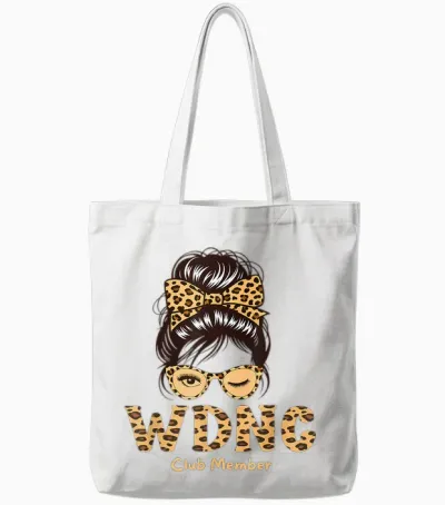 Wdnc We Do Not Care Club Sarcastic Funny Quote Secret Tote Bags - White