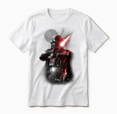 Star Wars Darth Vader Lightsaber Portrait Unisex T-Shirt - White
