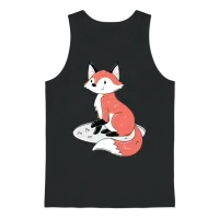 Cute Red Fox Wildlife Unisex Tank Top - Black – 1