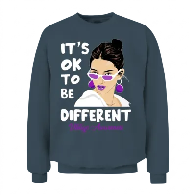 It's Ok to Be Different Vitiligo Awareness Unisex Sweatshirt - Dark Heather