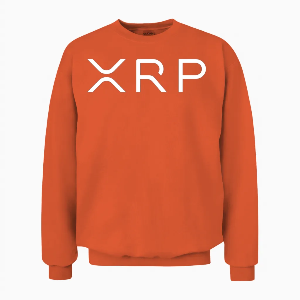 Xrp White Unisex Sweatshirt in Orange