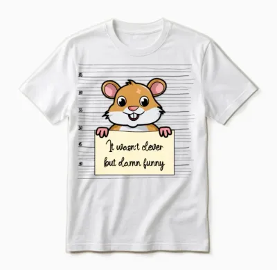 Hamster Was Not Clever but Funny Unisex T-Shirt - White
