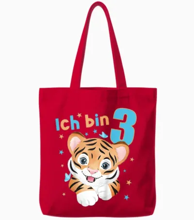 Kinder 3 Jahre Alt Ich Bin 3 Tiger 3. Geburtstag Tote Bags - Red