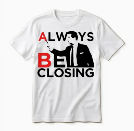 Always Be Closing Motivational Funny Salesman Gift Unisex T-Shirt in White