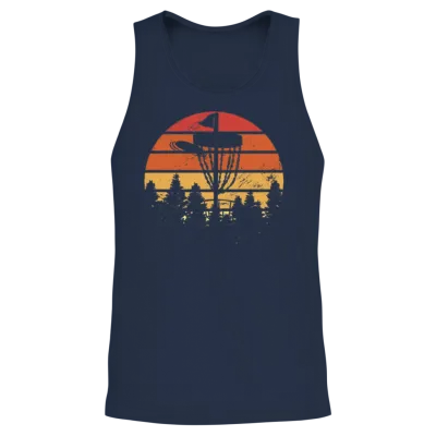 Retro Disc Golf Unisex Tank Top - Navy
