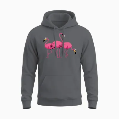 Funny Flamingo Unisex Hoodie - Charcoal