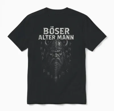 Böser Alter Mann - Biker Alter Mann Totenkopf Unisex T-Shirt - Black
