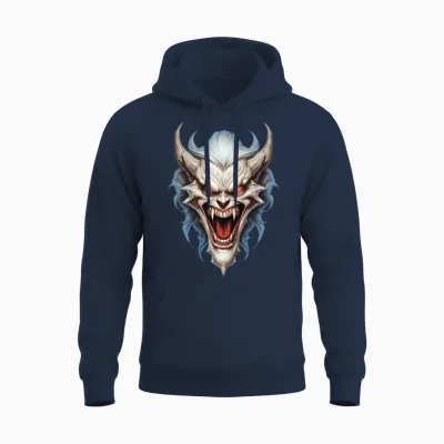 Horned Gargoyle Unisex Hoodie - Navy