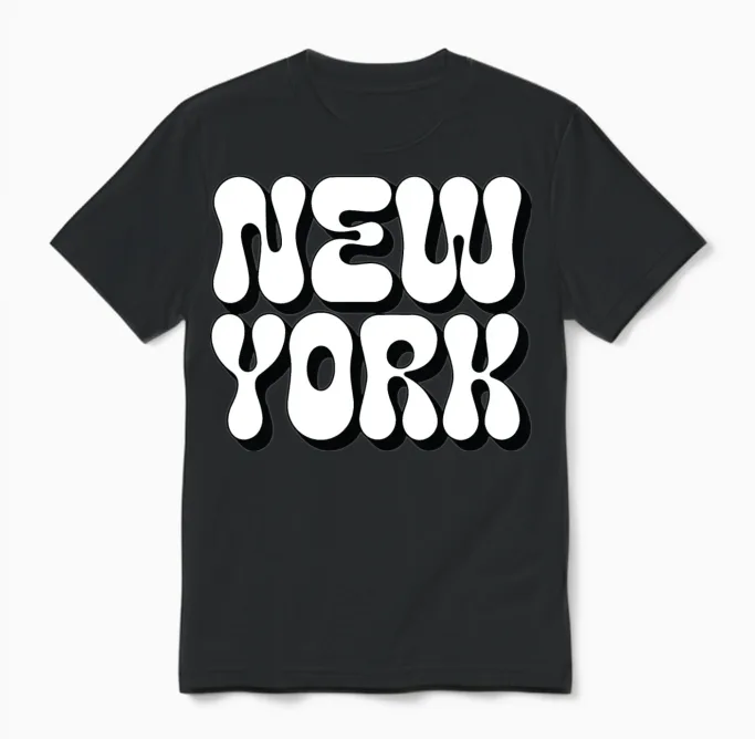 New York Typography Unisex T-Shirt in Black