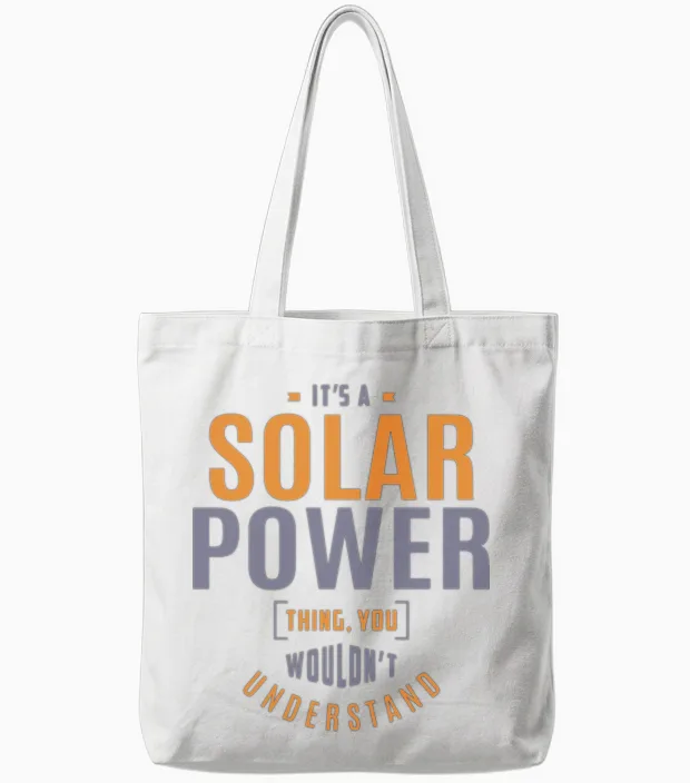 Solar Power Tote Bags - White