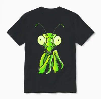 Entomologist Insect Lover Cute Praying Mantis Face Unisex T-Shirt - Black