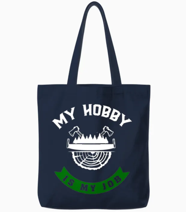 Job Forester Funny Tote Bags in Navy