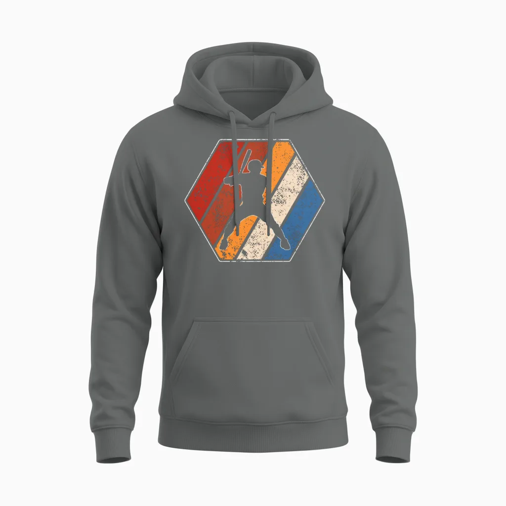 Baseball Retro - & Softball Unisex Hoodie in Graphite Heather