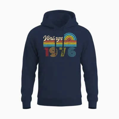 Original 1976 Vintage Anniversaire 50 Ans Pour Hommes Femmes Unisex Hoodie - Navy