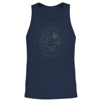 Camp & Chill, Take a Hike — Hiking Outdoors Gift Unisex Tank Top - Navy – 2