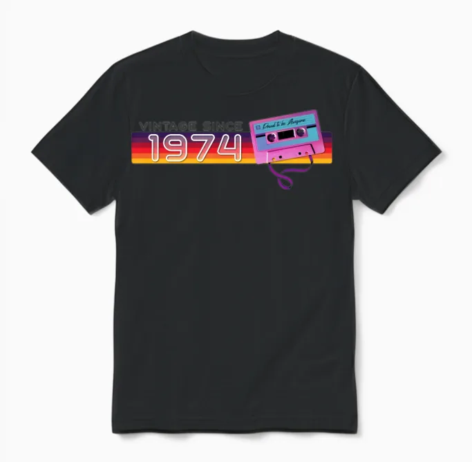Classic & Nostalgic Music Birthday - Vintage Unisex T-Shirt in Black