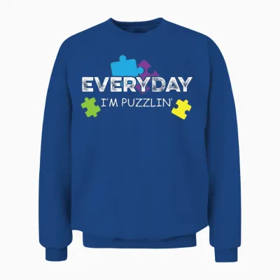 Everyday Puzzlin' Confuse Person Gift Unisex Sweatshirt - Royal