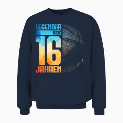 16. Geburtstag Retro Basketball Spieler 16 Jahre Junge Jungs Unisex Sweatshirt - Navy
