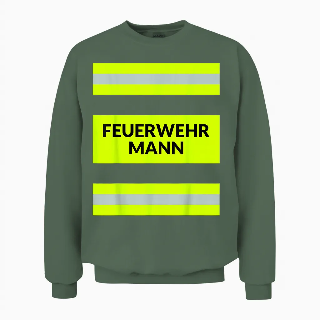 Feuerwehr Feuerwehrmann Kostüm Karneval Fasching Beruf Unisex Sweatshirt in Military Green