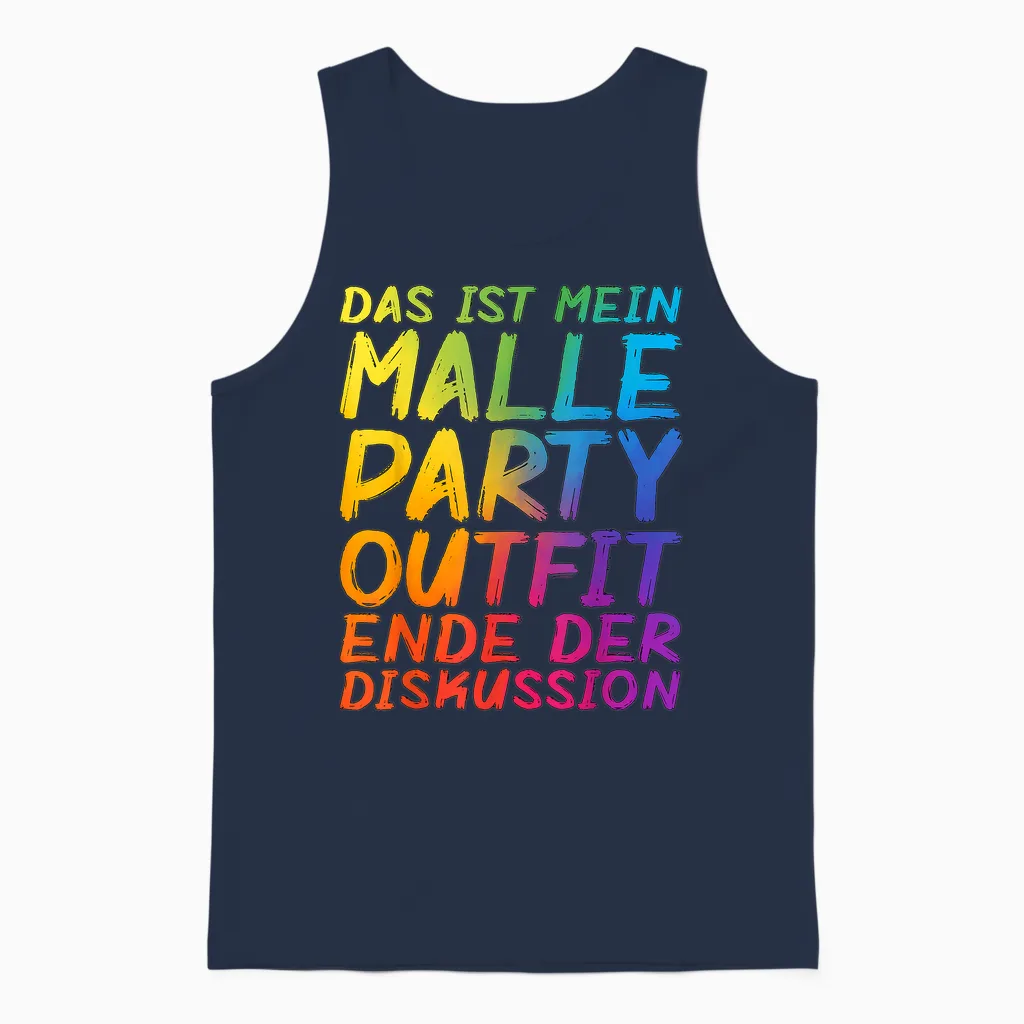 Das Ist Mein Malle Party Outfit Ende Der Diskussion T-Shirt, Black, S Unisex Tank Top in Navy